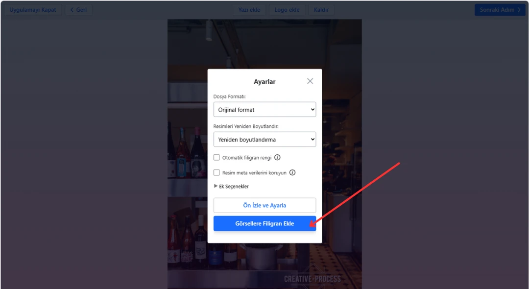 dosyalara filigran ekle
