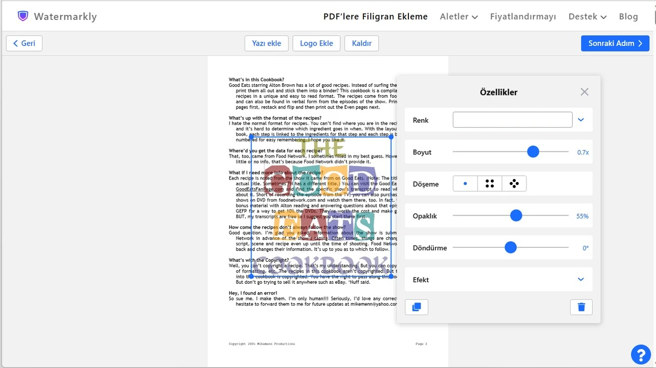 pdf'ye filigran nasıl eklenir