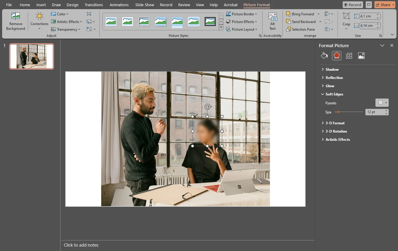 how to blur an image in powerpoint