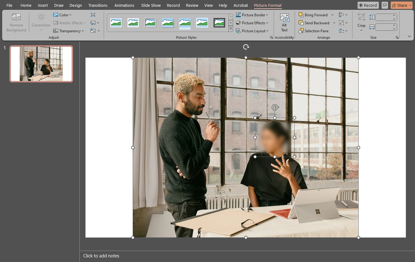 how to blur a picture in powerpoint