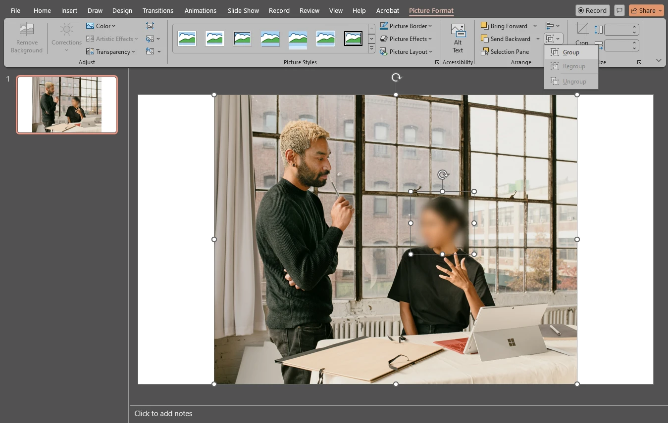 how to blur a picture in powerpoint