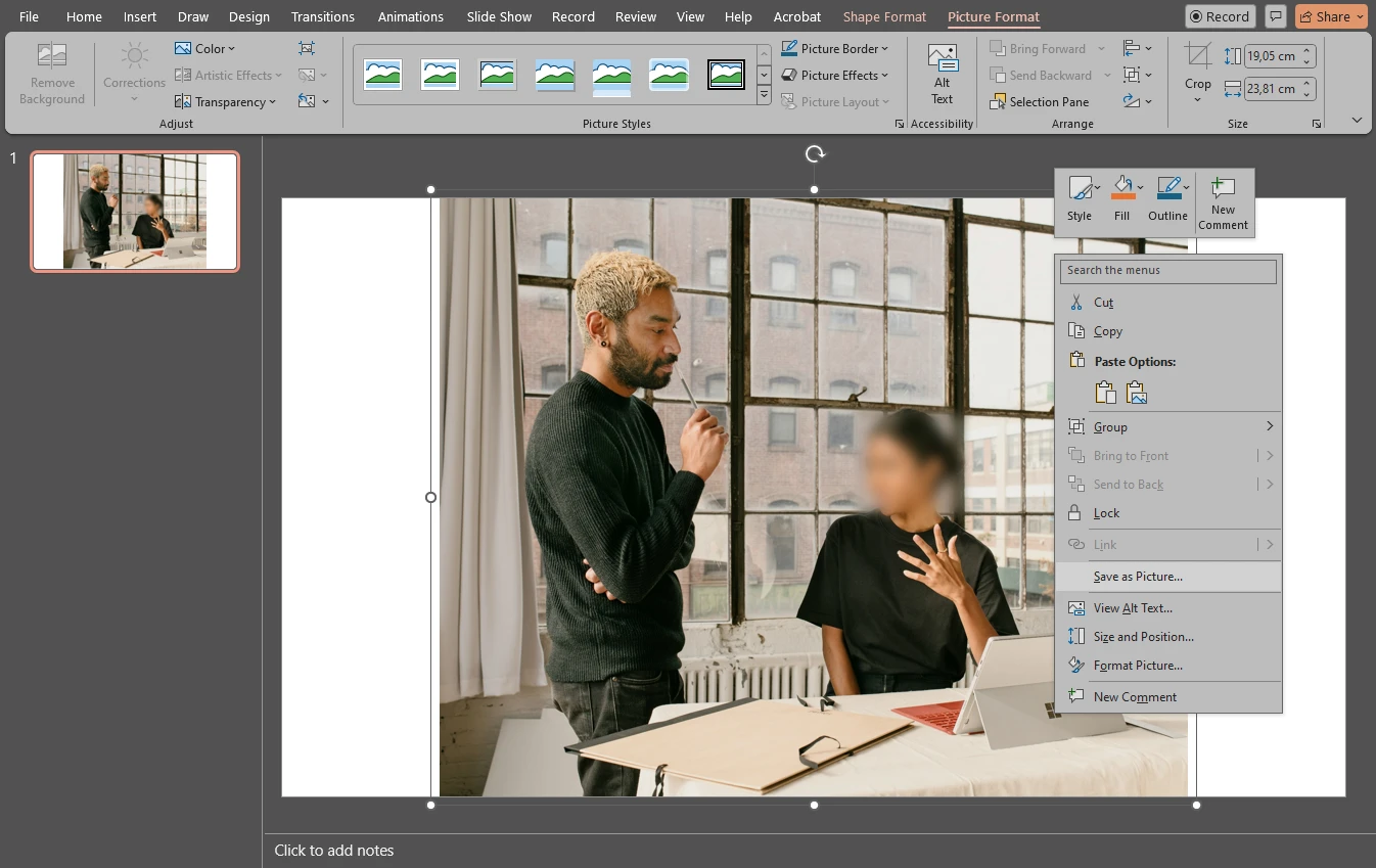 how to blur a picture in powerpoint