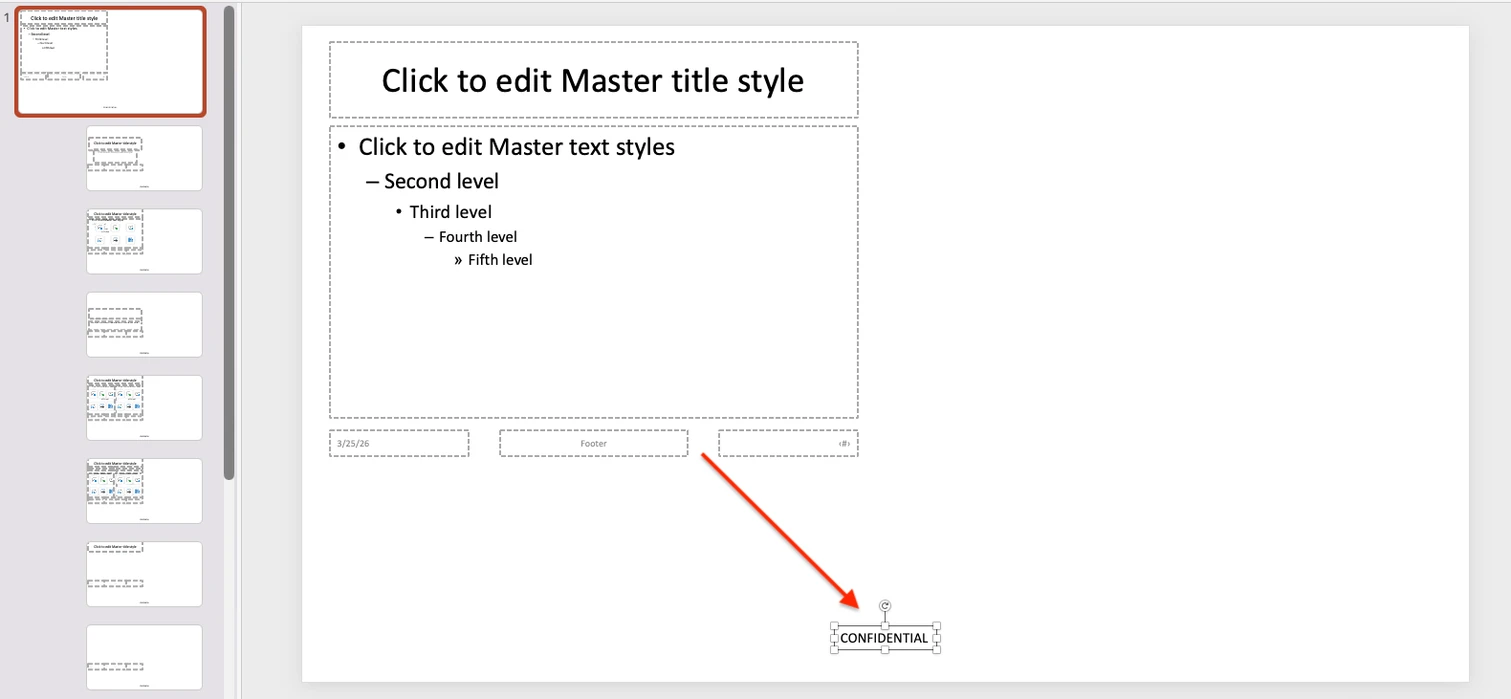 filigrana di testo Bozza in PowerPoint