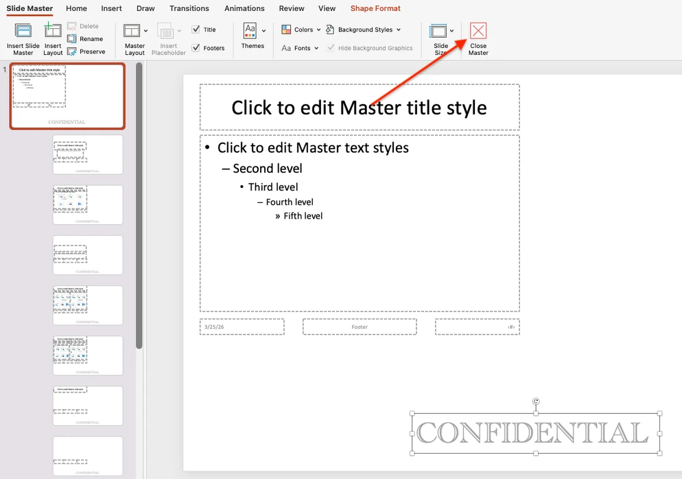 come applicare una filigrana a tutte le diapositive in PowerPoint