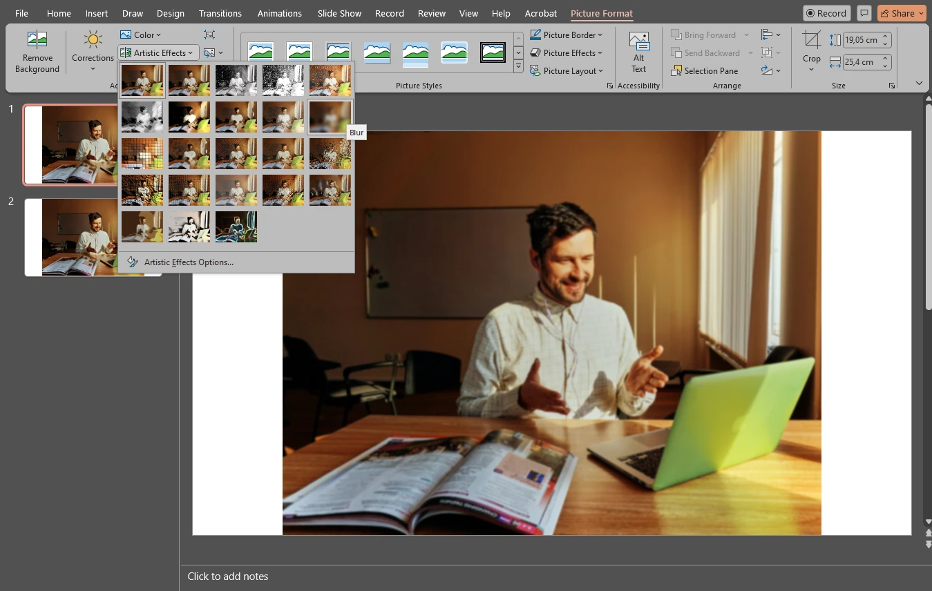 How to Blur Background in an Image in PowerPoint