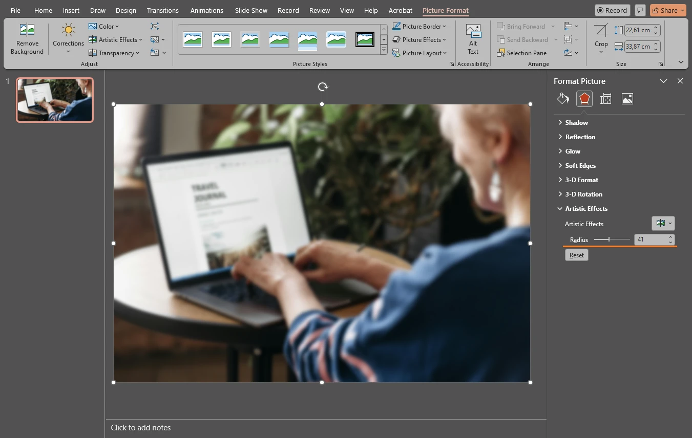 how to blur in powerpoint