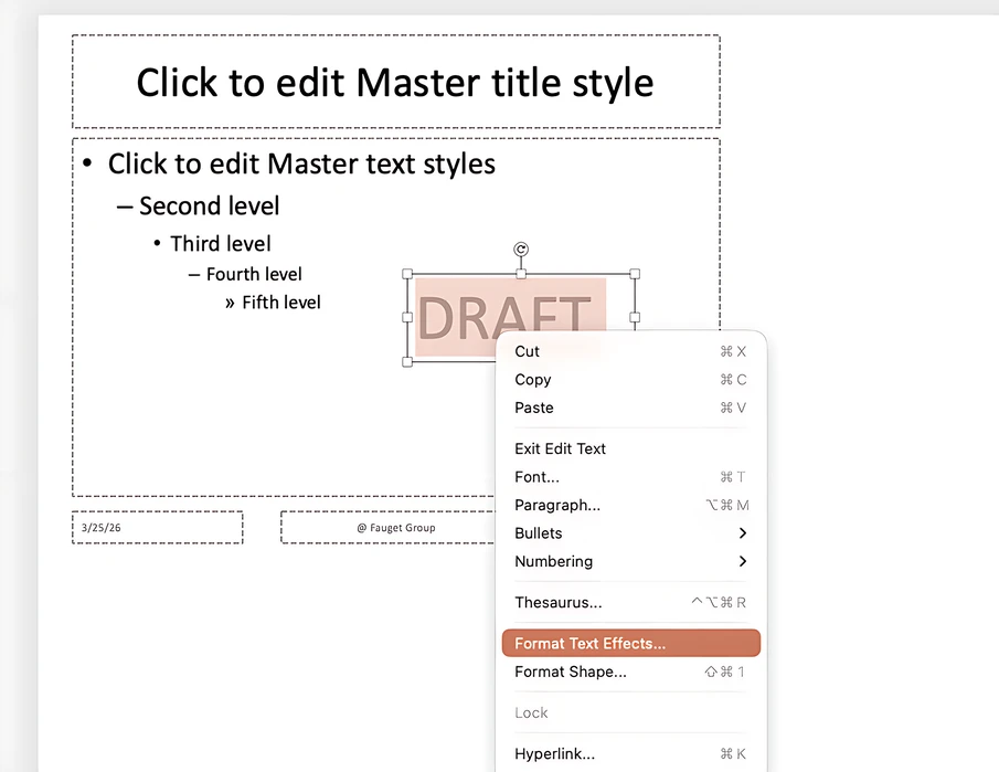 come rendere trasparente una filigrana in PowerPoint