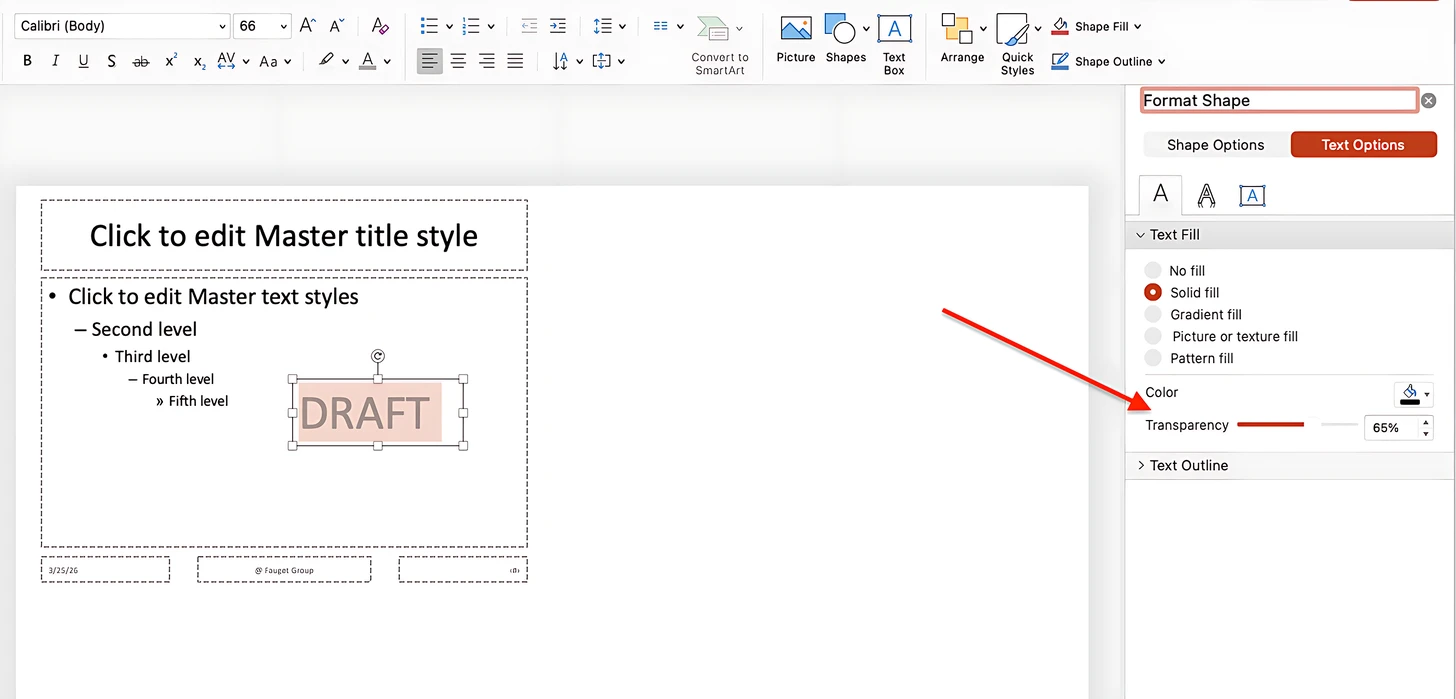 come rendere trasparente una filigrana in ppt