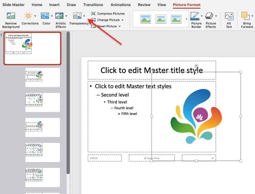 come inserire una filigrana trasparente in ppt
