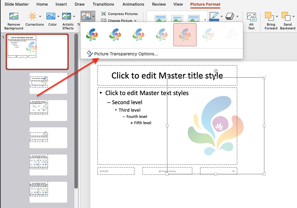 come aggiungere una filigrana trasparente in ppt