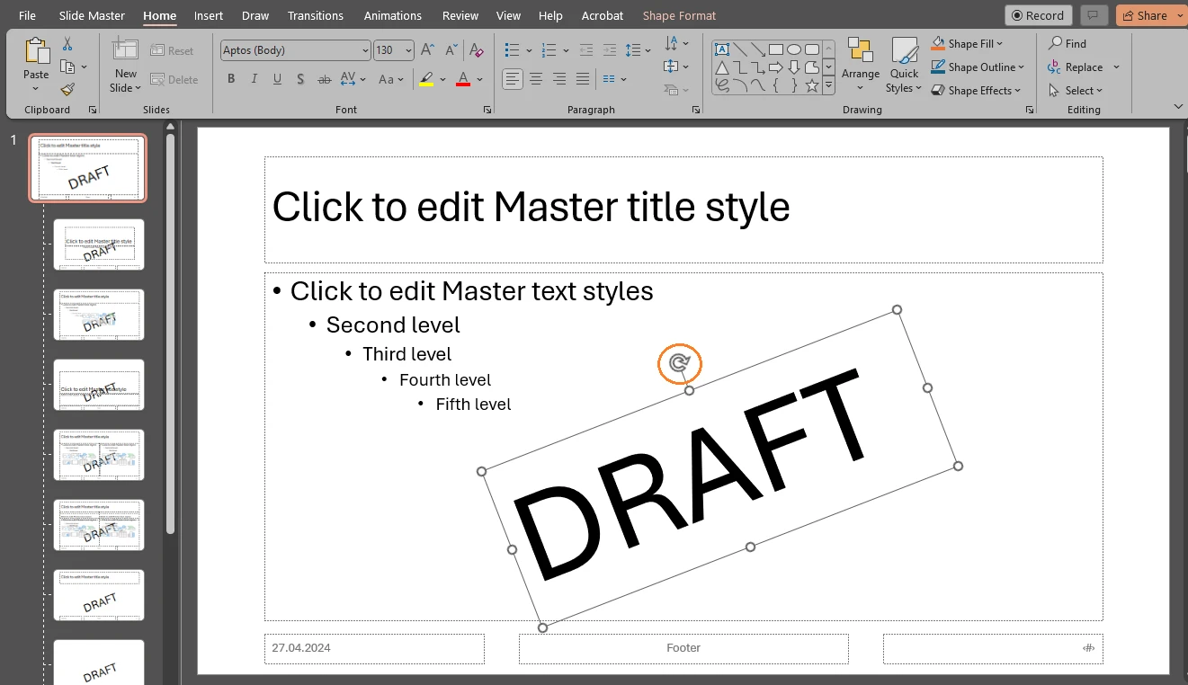 how to add a watermark in powerpoint