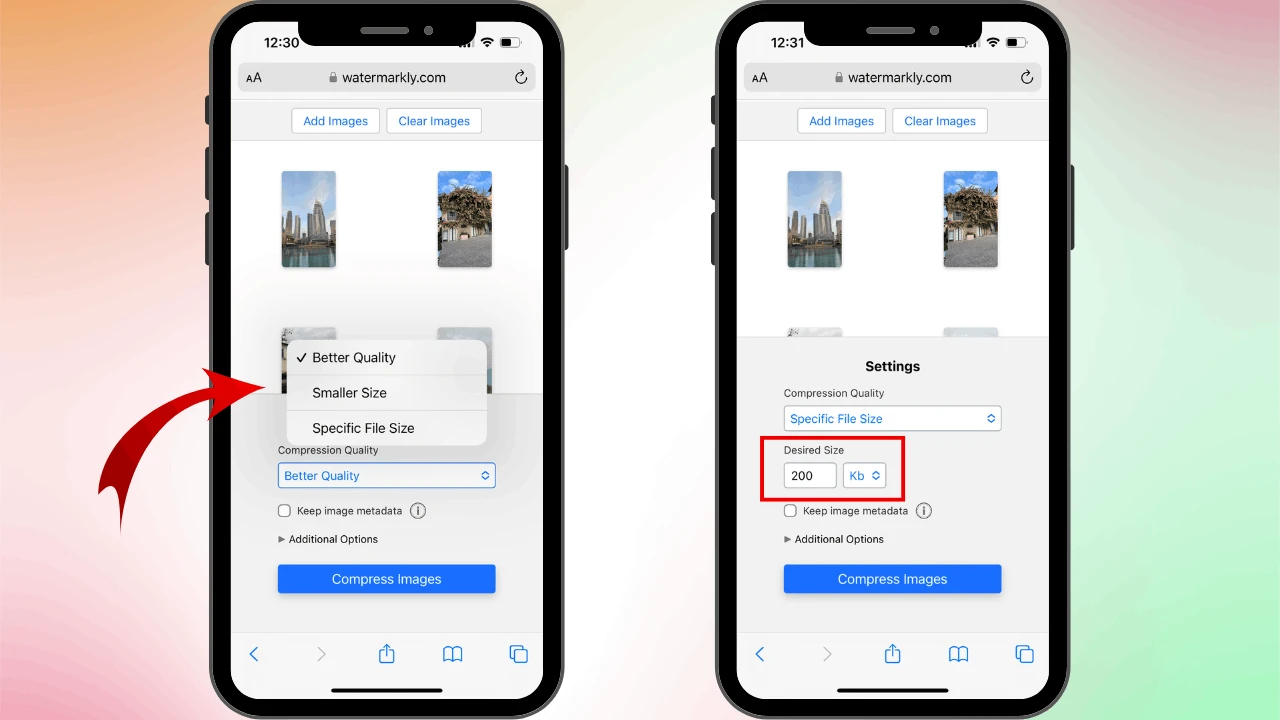 how to reduce photo file size on iphone with watermarkly