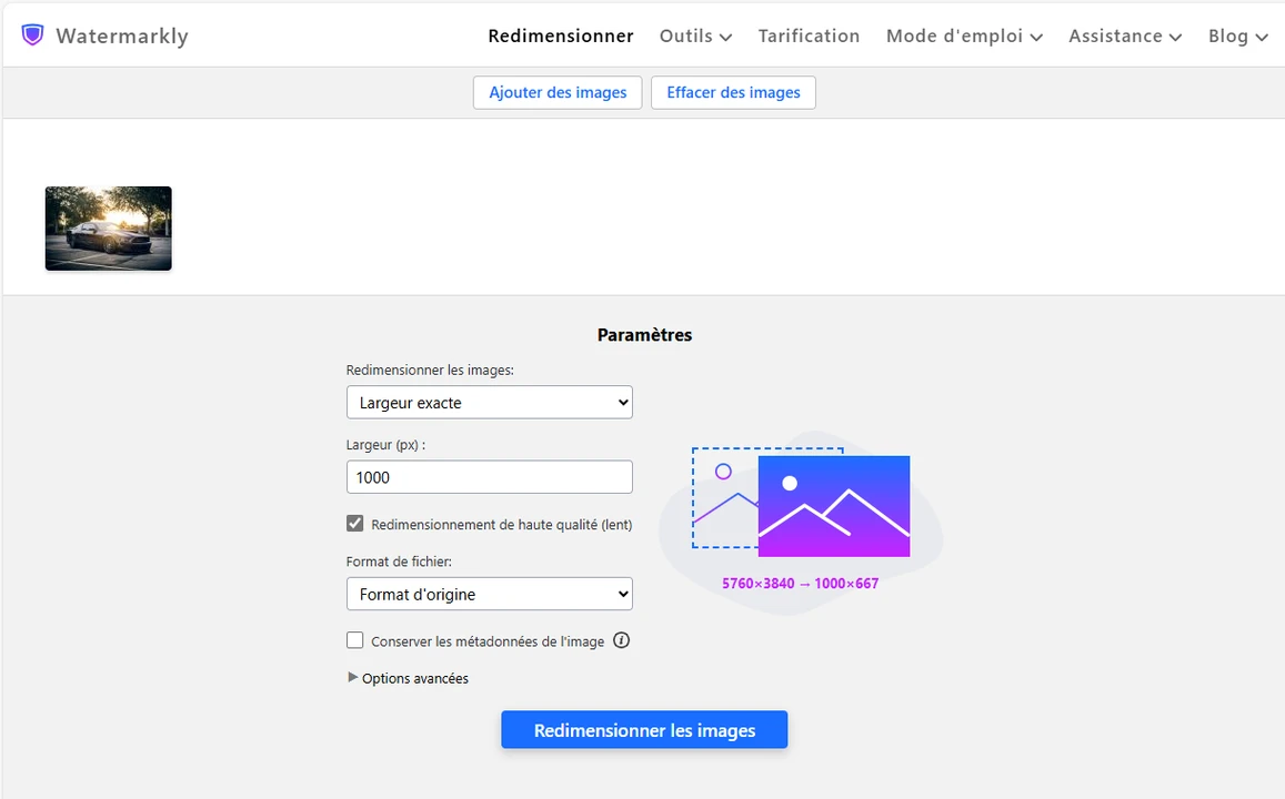 réduire taille image en ligne