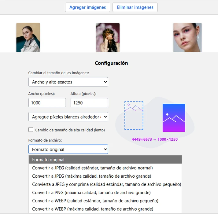 redimensionar una imagen