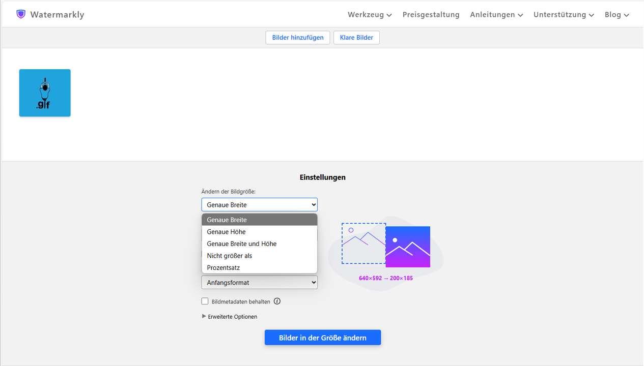 gif größe ändern
