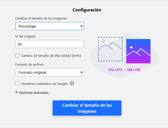 cambiar tamaño gif