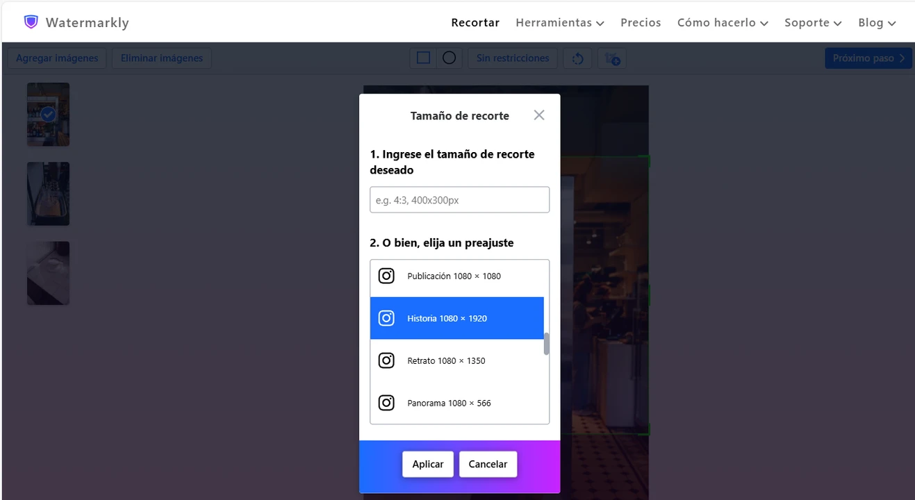 cómo redimensionar fotos para instagram