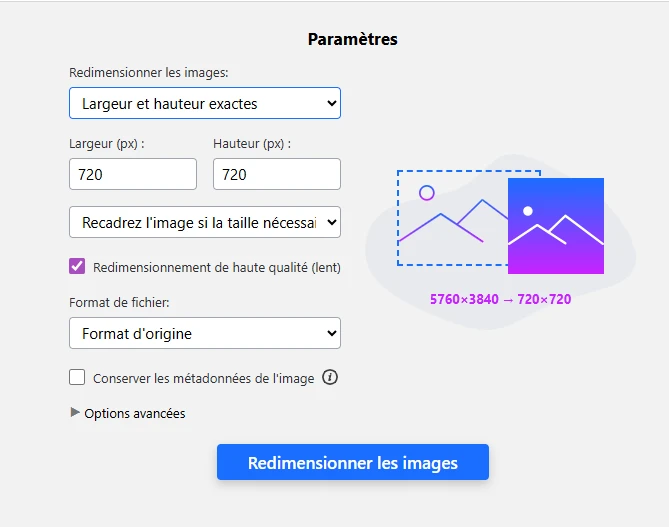 redimensionner un jpg