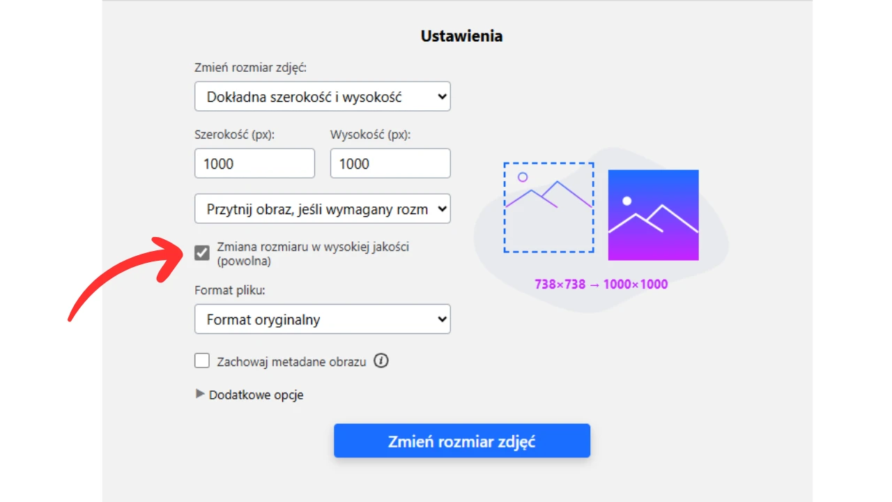 zmień rozmiar jpg