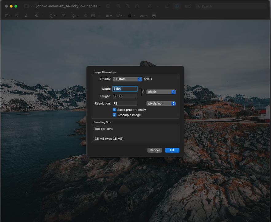 resize image mac