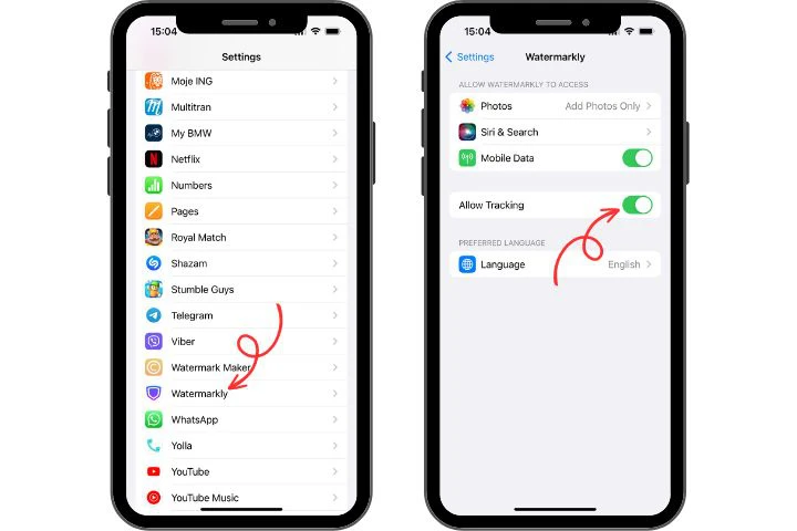 Allow tracking on iOS