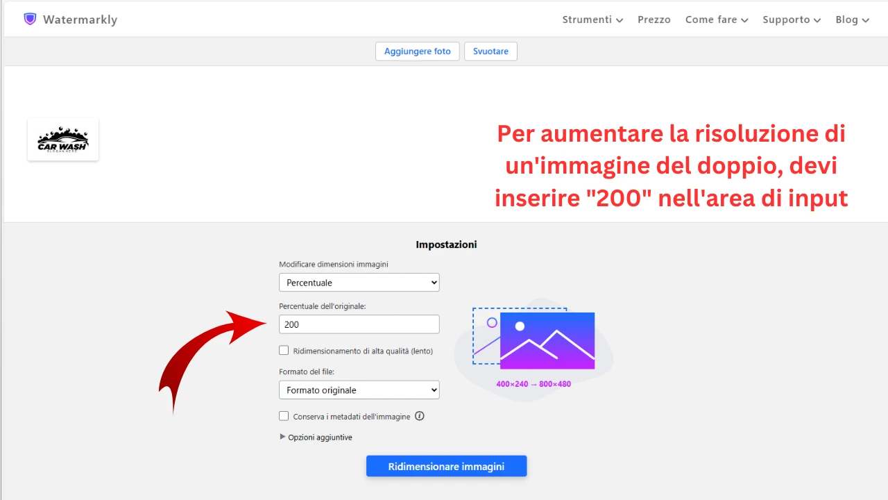 migliora qualità foto online gratis