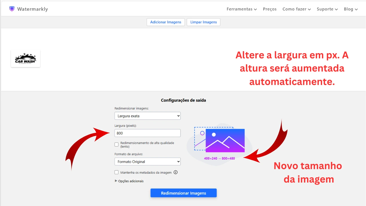 aumentar resolução de imagem online