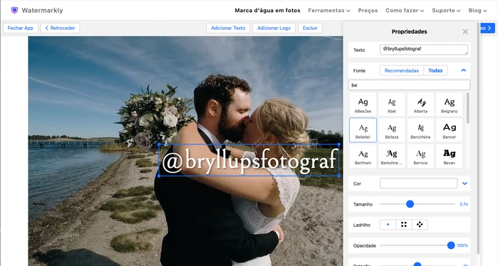 Software de marca d’água para vídeo