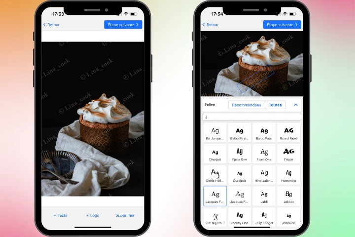 filigrane photo iphone
