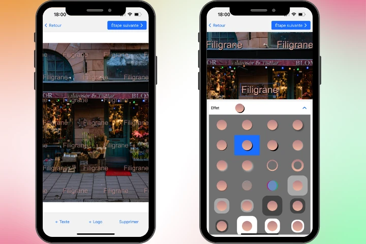 filigraner des photos sur iPhone