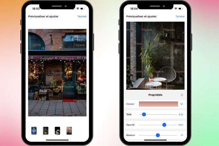 ajouter un filigrane à des photos sur iPhone