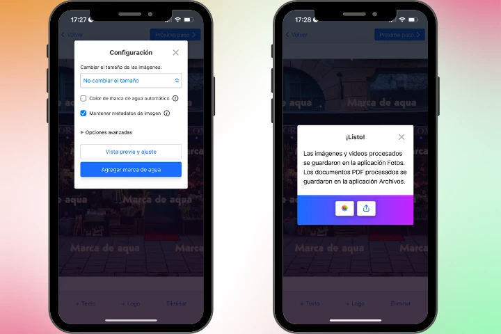 añadir marca de agua en iPhone