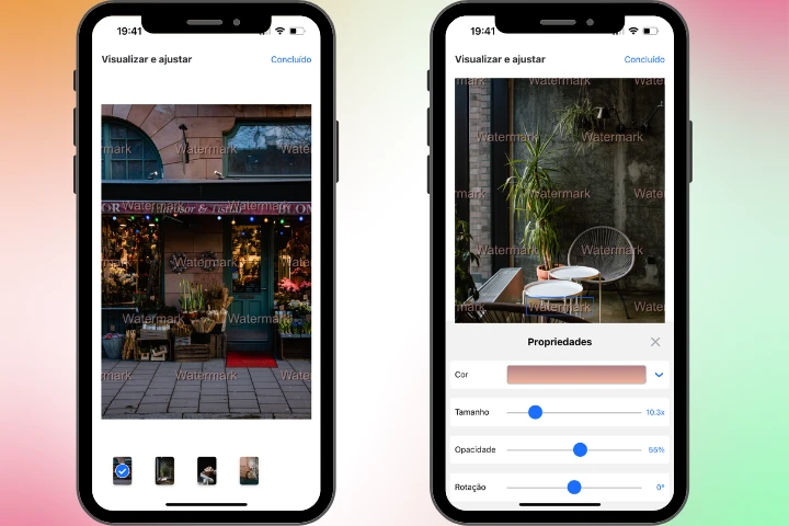 adicionar marca d’água em fotos no iPhone