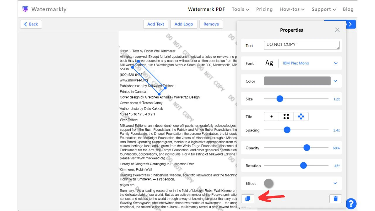 watermerk een pdf