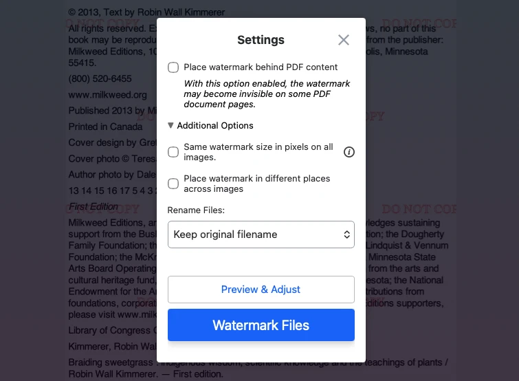how to watermark a pdf